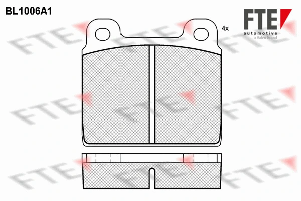 Kit de plaquettes de frein, frein à disque FTE 9010002