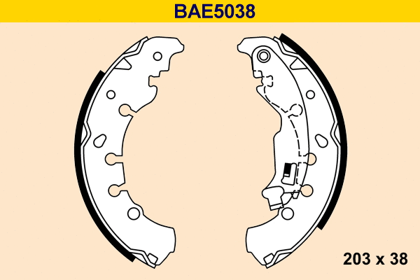 Jeu de mâchoires de frein BARUM BAE5038