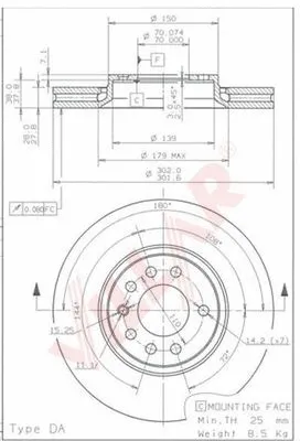 Disque de frein VILLAR 628.1061