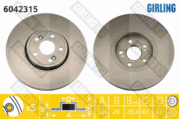 Disque de frein GIRLING 6042315