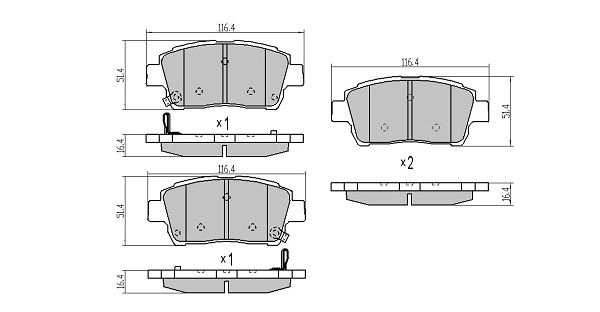 Kit de plaquettes de frein, frein à disque FREMAX FBP-1211