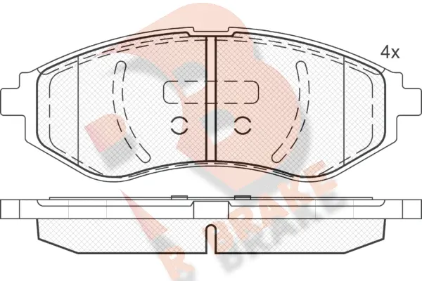 Kit de plaquettes de frein, frein à disque R BRAKE RB1566
