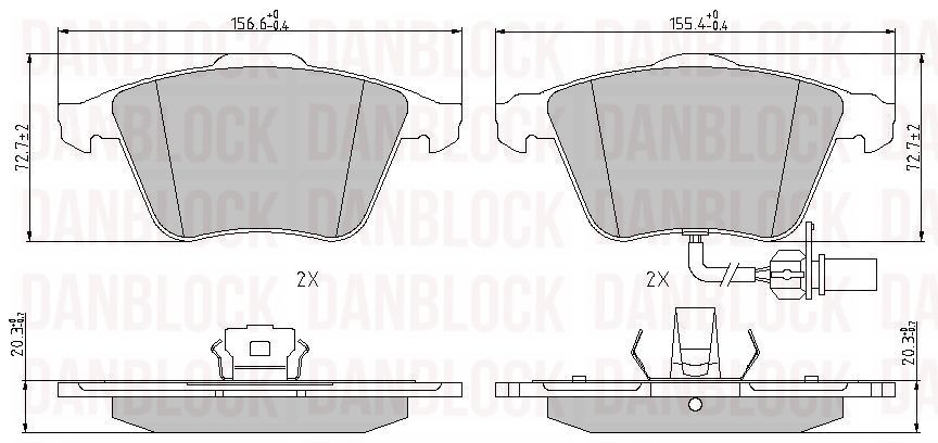 Kit de plaquettes de frein, frein à disque DANBLOCK DB 510920