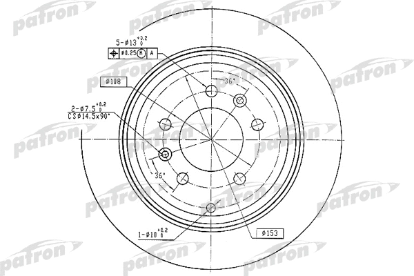 Disque de frein PATRON PBD2582