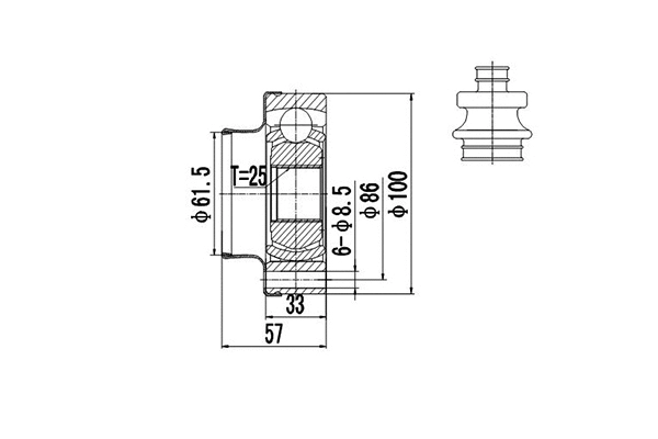 Jeu de joints, arbre de transmission DYNAMATRIX DCV648004