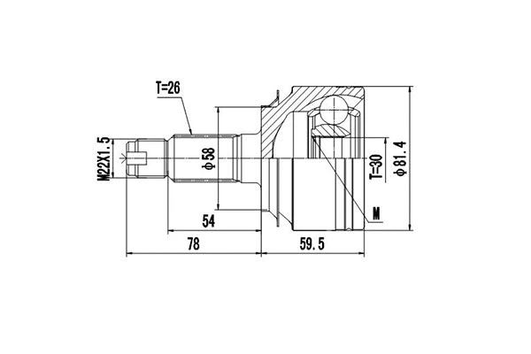 Jeu de joints, arbre de transmission DYNAMATRIX DCV823125