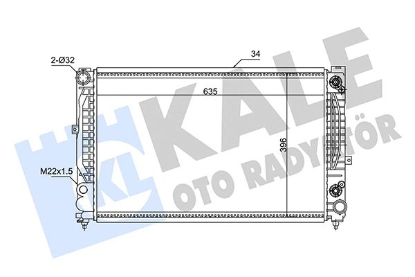 Radiateur, refroidissement du moteur KALE OTO RADYATÖR 348310