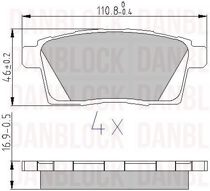 Kit de plaquettes de frein, frein à disque DANBLOCK DB 510567