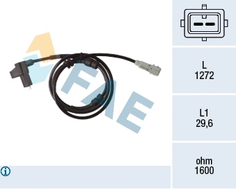 Capteur, vitesse de roue FAE 78375