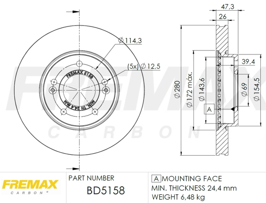 Disque de frein FREMAX BD-5158