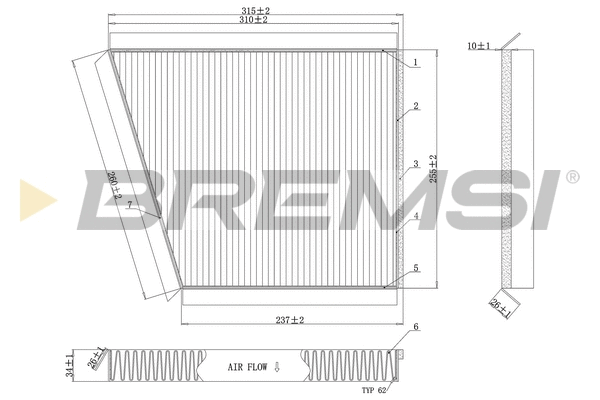 Filtre, air de l'habitacle BREMSI FC0991