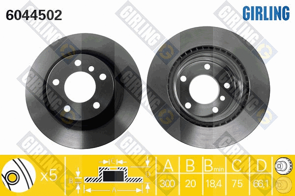 Disque de frein GIRLING 6044502