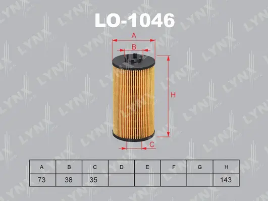 Filtre à huile LYNXAUTO LO-1046