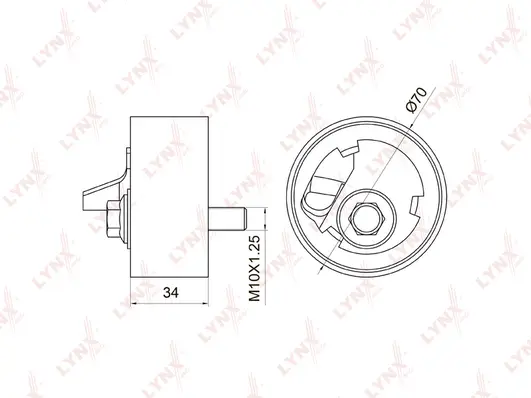 Poulie de tension, courroie crantée LYNXAUTO PB-1056