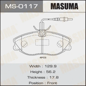 Jeu de mâchoires de frein MASUMA MS-0117