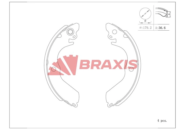 Jeu de mâchoires de frein BRAXIS AC0153