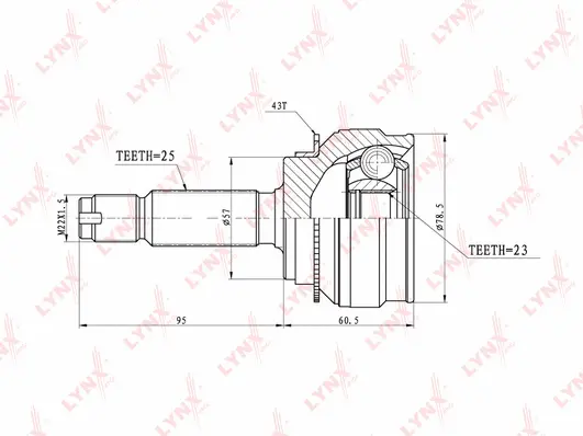 Jeu de joints, arbre de transmission LYNXAUTO CO-3658A