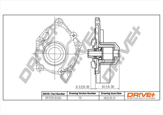 Pompe à eau, refroidissement du moteur Dr!ve+ DP2310.10.024
