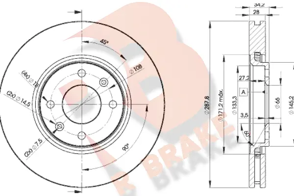 Disque de frein R BRAKE 78RBD24753