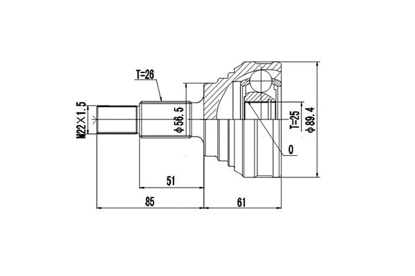 Jeu de joints, arbre de transmission DYNAMATRIX DCV803004