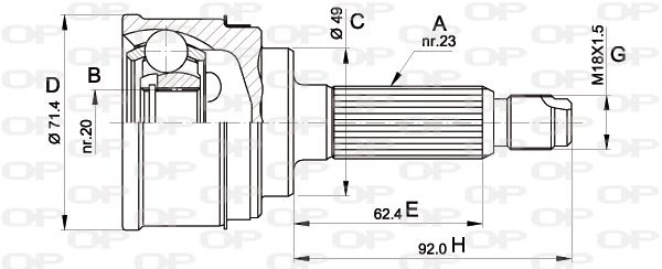 Jeu de joints, arbre de transmission OPEN PARTS CVJ5349.10