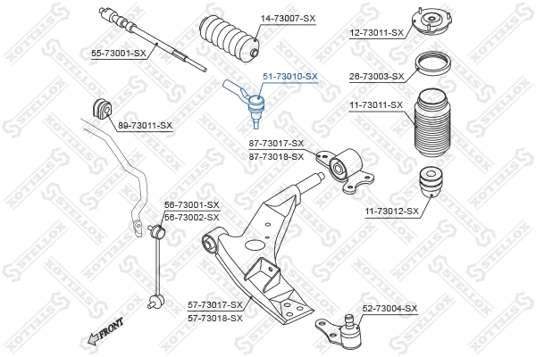 Rotule de barre de connexion STELLOX 51-73010-SX