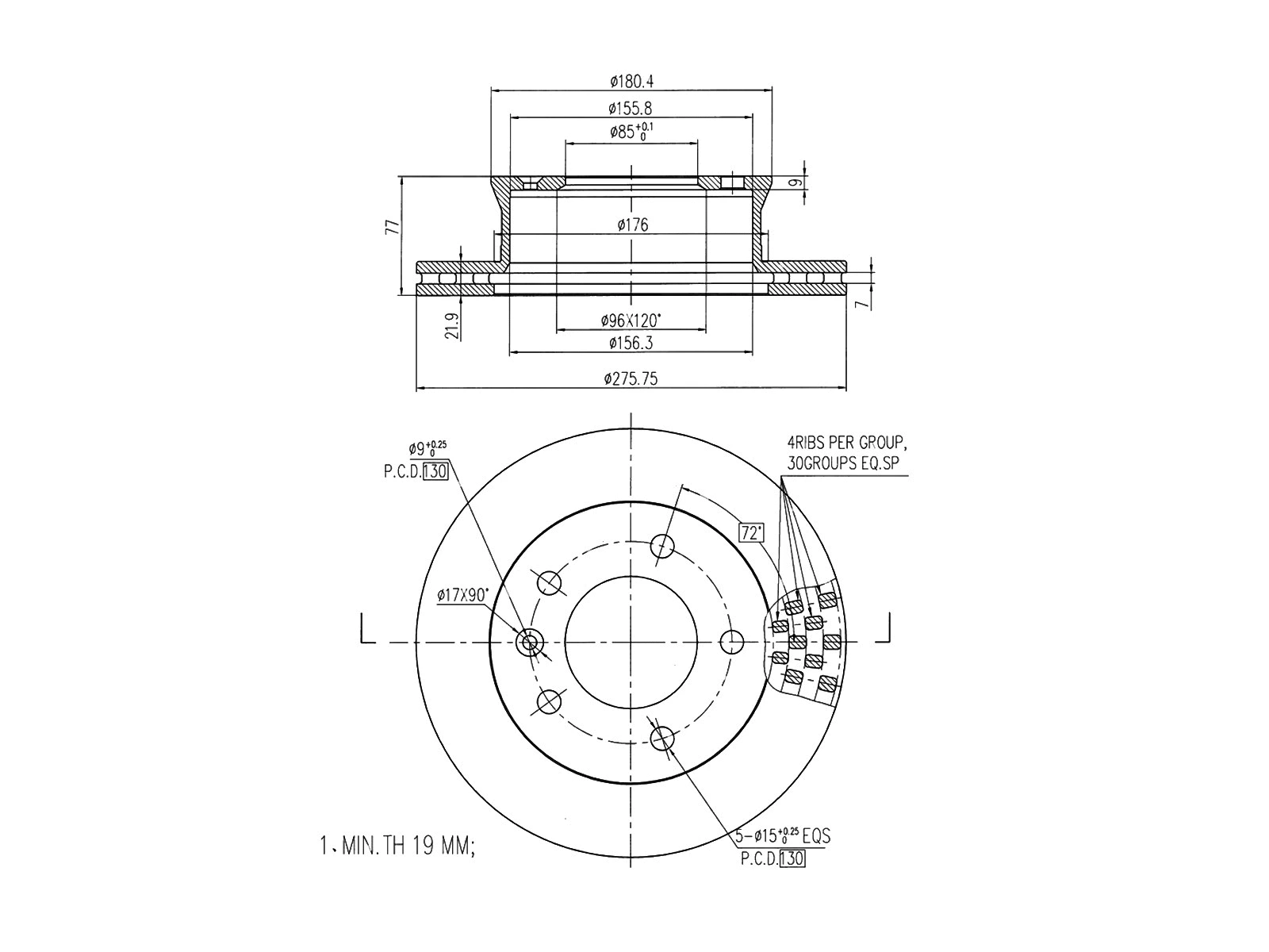 Disque de frein A.Z. Meisterteile AZMT-44-024-1496