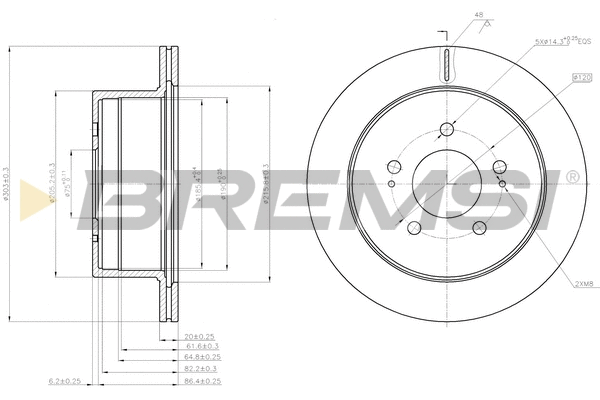 Disque de frein BREMSI CD8170V