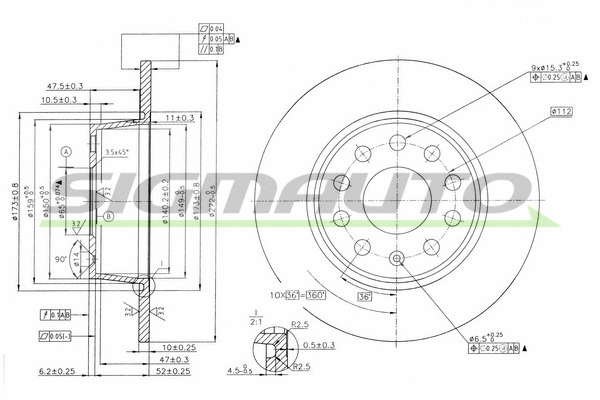 Disque de frein SIGMAUTO DBB328S