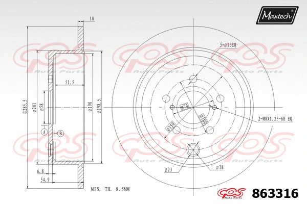 Disque de frein MAXTECH 863316