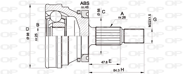 Jeu de joints, arbre de transmission OPEN PARTS CVJ5169.10