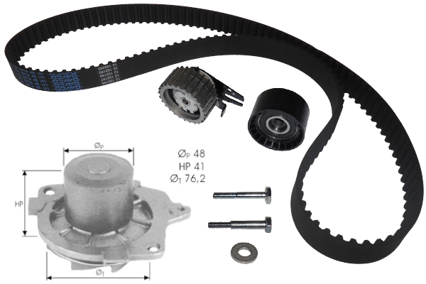 Pompe à eau + kit de courroie crantée TECDRIVE TKPE0044