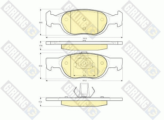 Kit de plaquettes de frein, frein à disque GIRLING 6113392