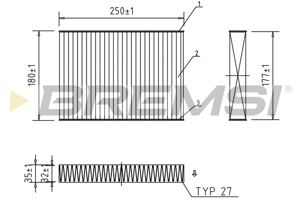 Filtre, air de l'habitacle BREMSI FC0457A