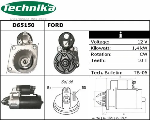 Démarreur Technika D65150