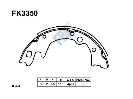 Jeu de mâchoires de frein FBK FK3350
