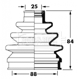 Jeu de joints-soufflets, arbre de commande BORG & BECK BCB6033