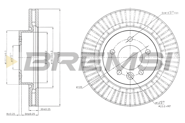 Disque de frein BREMSI CD7430V