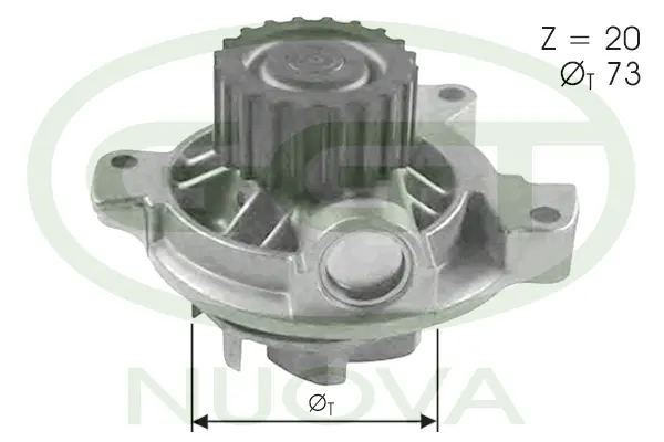Pompe à eau, refroidissement du moteur GGT PA12024