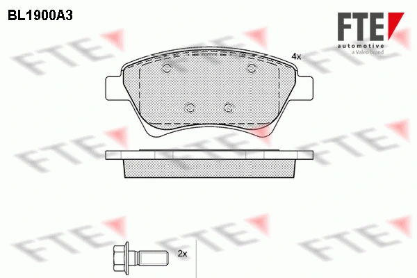 Kit de plaquettes de frein, frein à disque FTE 9010488