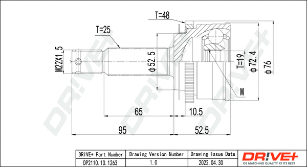Jeu de joints, arbre de transmission Dr!ve+ DP2110.10.1263