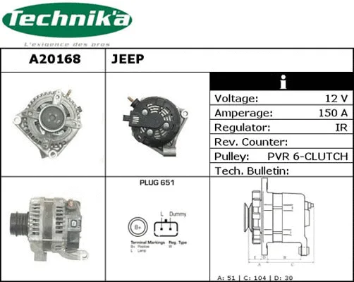 Alternateur Technika A20168
