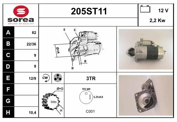 Démarreur STARTCAR 205ST11