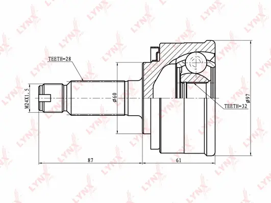 Jeu de joints, arbre de transmission LYNXAUTO CO-7800
