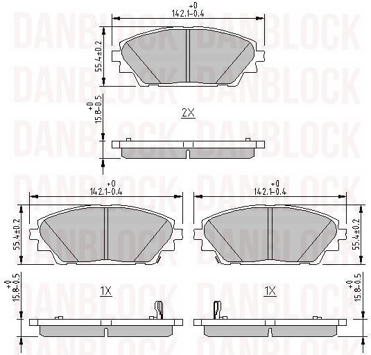 Kit de plaquettes de frein, frein à disque DANBLOCK DB 511166