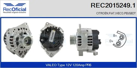 Alternateur RECOFICIAL REC2015249.1