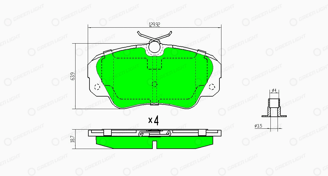 Kit de plaquettes de frein, frein à disque Automotive Adriado GLBP0213