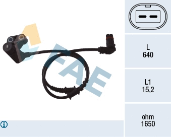 Capteur, vitesse de roue FAE 78051