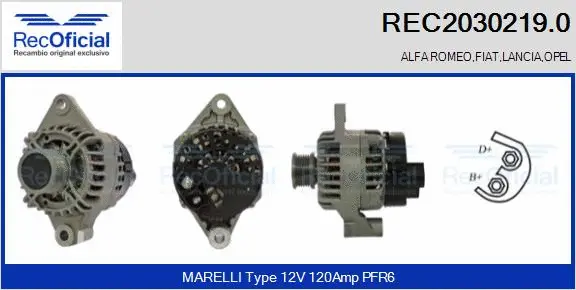 Alternateur RECOFICIAL REC2030219.0