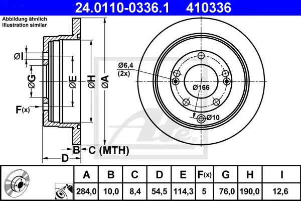 Disque de frein ATE-APAC 24.0110-0336.1